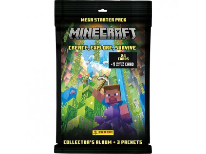 panini minecraft 3 starter set album 3 pack 8051708000252