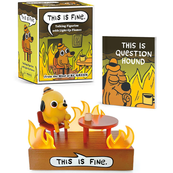 Running Press This Is Fine Talking Figurine: With Light and Sound! (Miniature Editions)