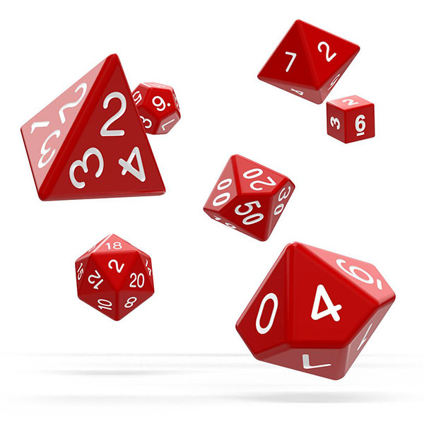 Sada kociek na RPG: Oakie Doakie Dice RPG Set Solid - Red (7 ks)