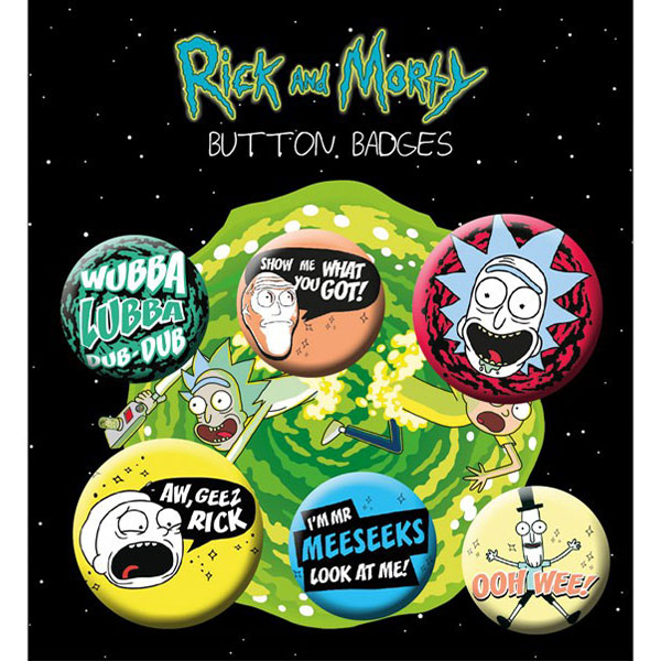 Abysse Corp Rick & Morty Mix Odznaky 6-Pack