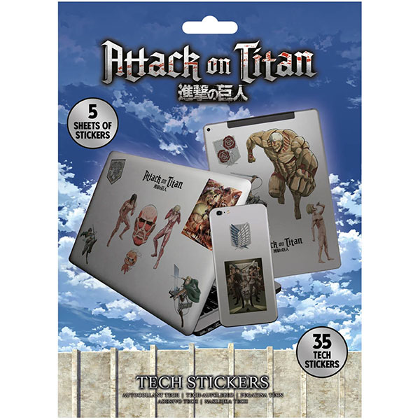 Pyramid International Attack On Titan Nálepky Sada 35 ks Tech Stickers