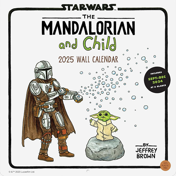 Chronicle Books Star Wars The Mandalorian and Child 2025 Wall Calendar