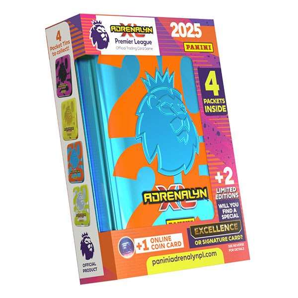 Panini Books Futbalové karty Panini Premier League 2024/2025 Adrenalyn Pocket Tin (plechová krabička)