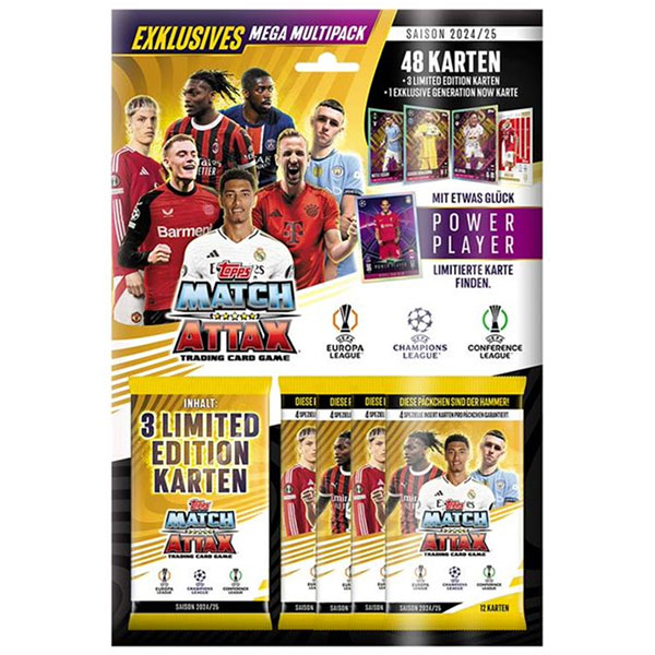 Futbalové karty Topps Match Attax UEFA Club Competitions 2024/2025 Retail Mega Multipack