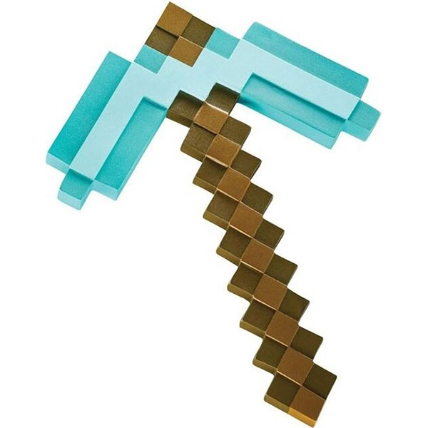 Mojang Studios Minecraft Plastic Replica Diamond Pickaxe 40 cm