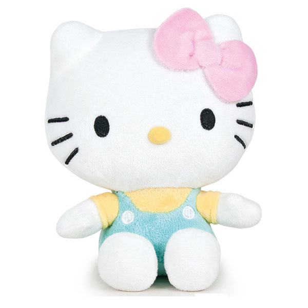 Hello Kitty Plush Figure Pink Bow LIGHT Blue Pants 25 cm