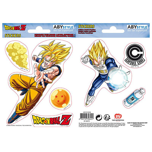 Abysse Corp Dragon Ball Goku-Vegeta Nálepky 2-pack x 5 (16 x 11cm)