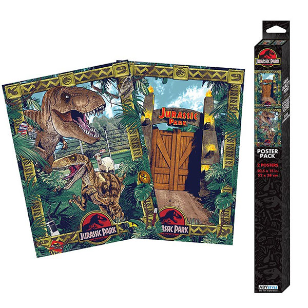 GB eye Jurassic Park Gates and Biodiversity Posters 2-Pack 52 x 38 cm