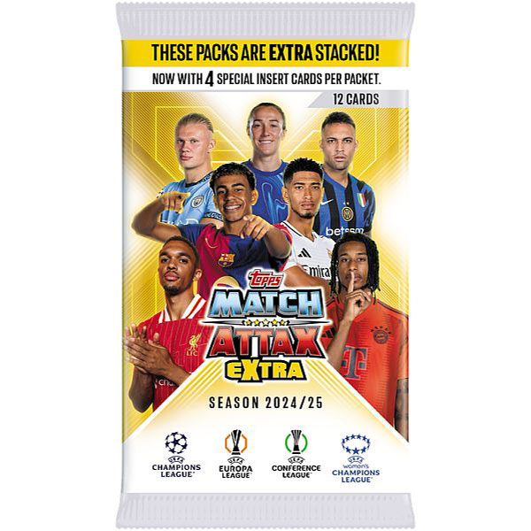 Futbalové karty Topps Match Attax EXTRA UEFA Club Competitions 2024/2025 Booster Pack