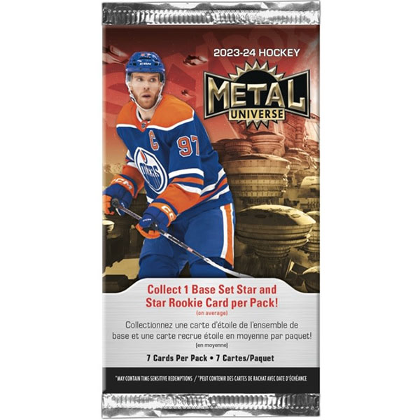 Hokejové karty Upper Deck 2023/2024 Skybox Metal Universe Hockey Blaster Booster Pack