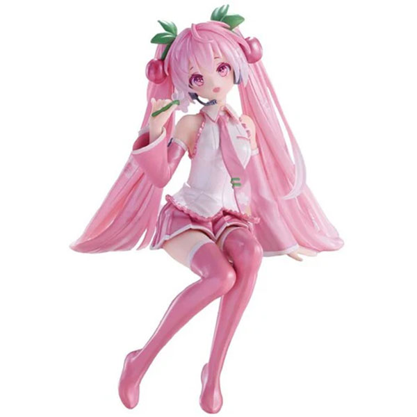 Furyu Hatsune Miku Noodle Stopper PVC Statue Sakura Miku 2024 Pearl Color Ver. 15 cm