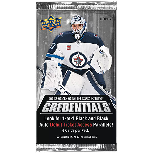 Hokejové karty Upper Deck 2024/2025 Credentials Hockey Hobby Booster pack