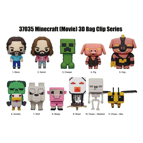 Monogram International Minecraft Movie 3D PVC Bag Clips Series 1