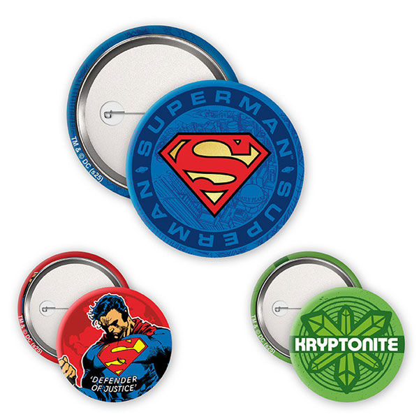 Abysse Corp DC Comics Superman, Logo & Kryptonite Odznaky 3-Pack