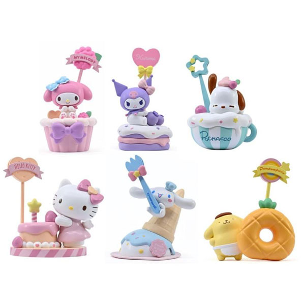 Yume Toys Sanrio Memo Stand Party Time Series Mini Figures Hello Kitty and Friends 5 cm