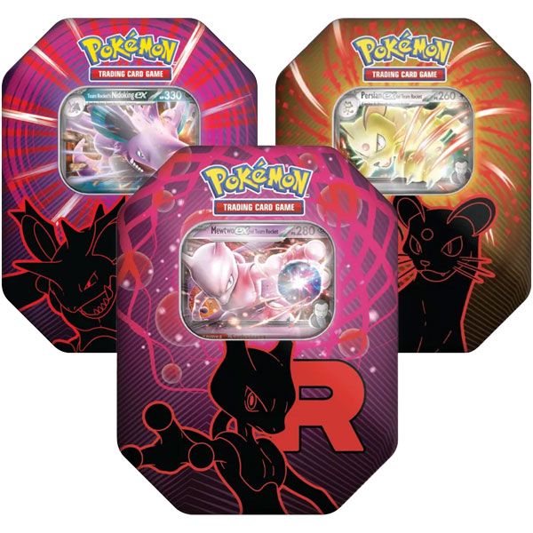 Pokemon TCG: Team Rocket Tin (Mewtwo ex, Nidoking ex, Team Rocket’s Persian Ex)
