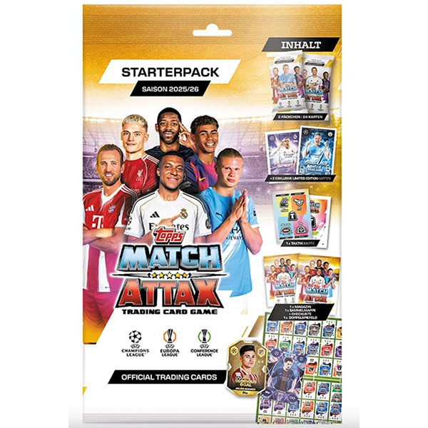Futbalové karty Topps Match Attax UEFA Champions League 2025/2026 Starter Pack