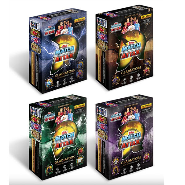 Futbalové karty Topps Match Attax UEFA Champions League 2025/2026 Mega Tin (plechovka)