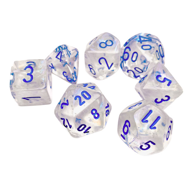 Sada kociek na RPG: Chessex - Borealis Icicle Light Blue Luminary (7 ks)