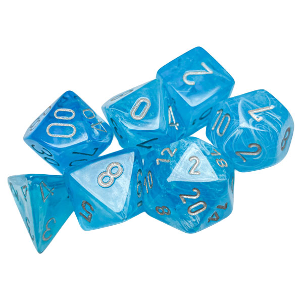 Sada kociek na RPG: Chessex - Luminary Sky Silver (7 ks)