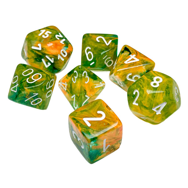 Sada kociek na RPG: Chessex - Nebula Spring White Luminary (7 ks)