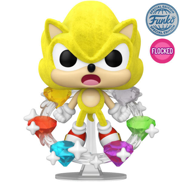 Funko POP! Sonic The Hedgehog: Super Sonic with Emeralds Flocked Special Edition