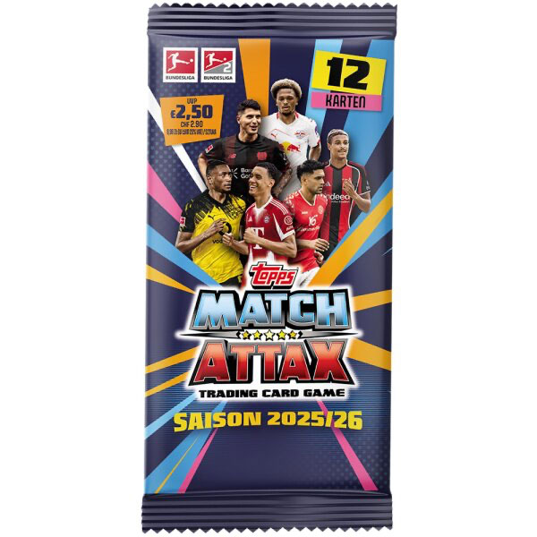 Futbalové karty Topps Match Attax Bundesliga 2025/2026 Booster Pack