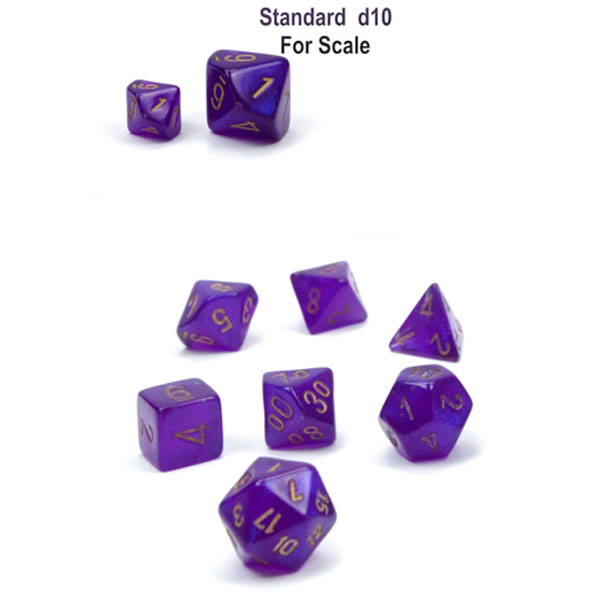Sada kociek na RPG: Chessex - Festive Mini-hedral Royal Purple Gold (7 ks)