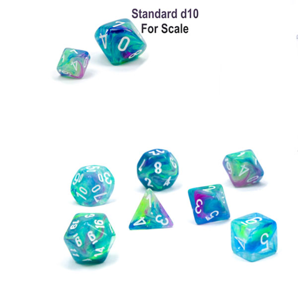 Sada kociek na RPG: Chessex - Festive Mini-hedral Waterlily White (7 ks)
