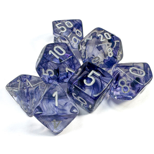 Sada kociek na RPG: Chessex - Nebula Black White (7 ks)