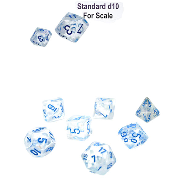 Sada kociek na RPG: Chessex - Festive Mini-hedral Icicle Light Blue Luminary (7 ks)