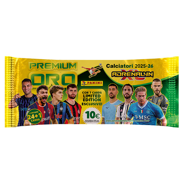 Panini Books Futbalové karty Panini Serie A Calciatori 2025/2026 Adrenalyn XL Gold Packet