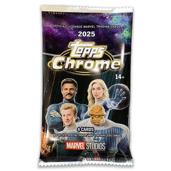 Zberateľské karty 2025 Topps Marvel Studios Chrome Value booster pack