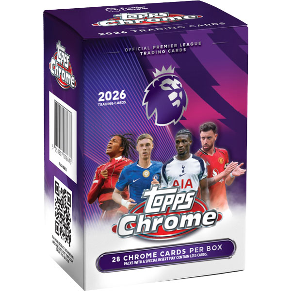 Futbalové karty Topps Chrome Premier League 2026 Value Booster Box