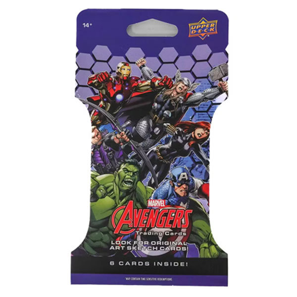 Zberateľské karty Upper Deck 2024 Marvel Avengers Booster pack