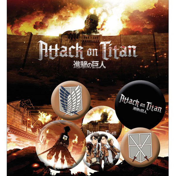 GBeye Attack on Titan Odznaky Characters 6-Pack