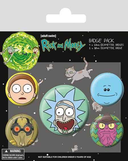 Pyramid International Rick and Morty Odznaky Heads (5-Pack)