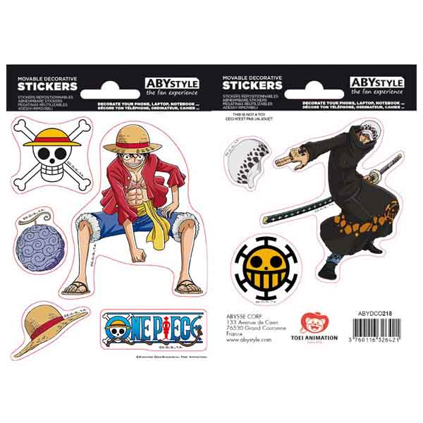 Abysse Corp One Piece Luffy and Law Nálepky 2-Pack (16 x 11cm)