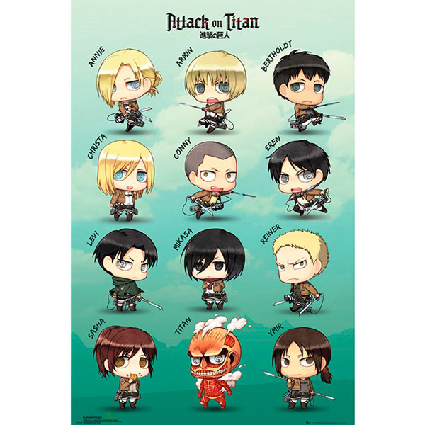 Abysse Corp Attack on Titan Chibi Characters Poster 91,5 x 61 cm