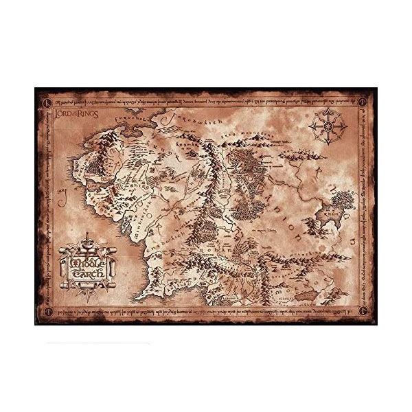 Abysse Corp Lord of the Rings Middle-earth Map Poster 91,5 x 61 cm