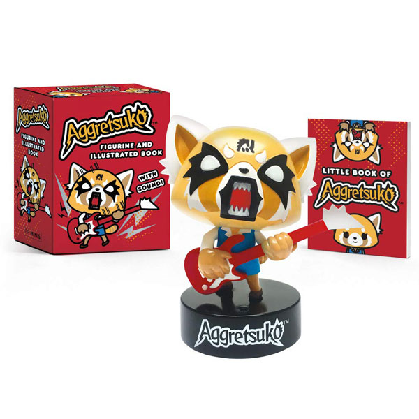 Running Press Aggretsuko Figurine and Illustrated Book With Sound Miniature Editions