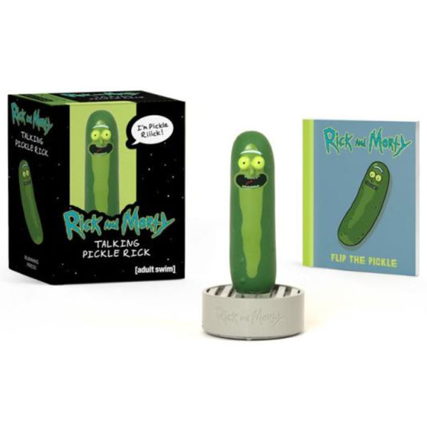 Running Press Rick and Morty Talking Pickle Rick Miniature Editions