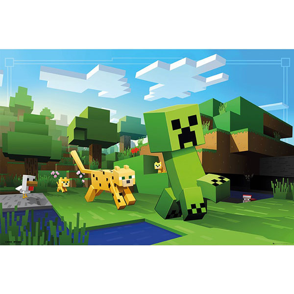 Abysse Corp Minecraft Ocelot Chase Poster 91,5 x 61 cm