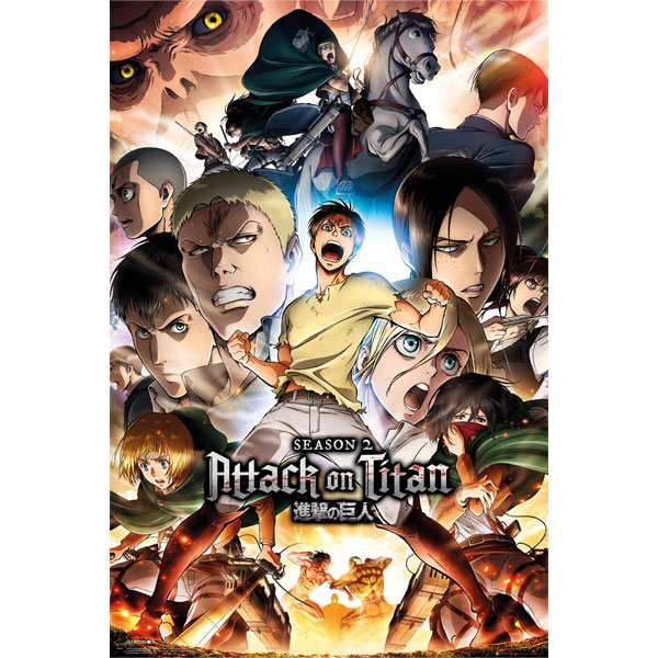 Abysse Corp Attack on Titan Attack Season 2 Key Art Poster 91,5 x 61 cm