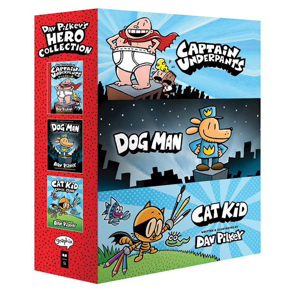 Paseka Dav Pilkey's Hero Collection 3-Book Boxed Set