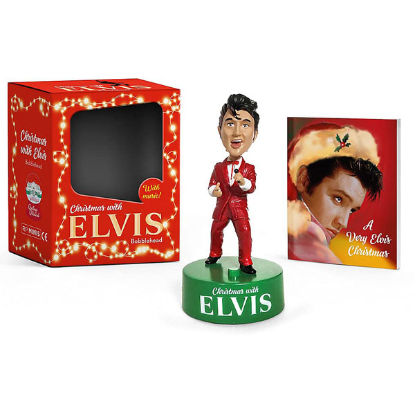 Running Press Christmas with Elvis Bobblehead With music! Miniature Editions