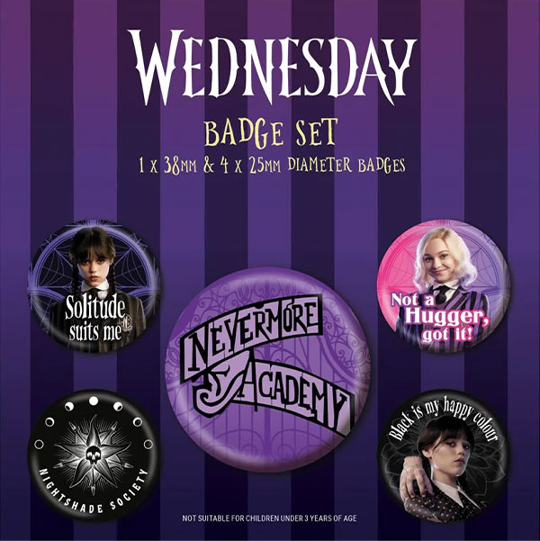 Pyramid International Wednesday Odznaky Nevermore Academy 5-Pack