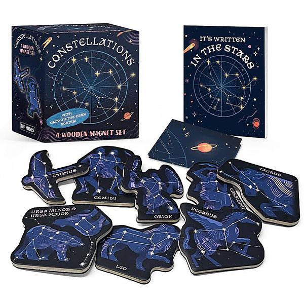 Running Press Constellations: A Wooden Magnet Set: With glow-in-the dark poster! Miniature Editions