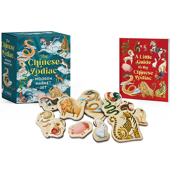 Running Press Chinese Zodiac Wooden Magnet Set Miniature Editions
