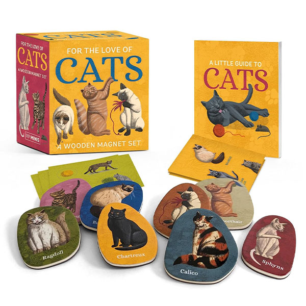 Running Press For the Love of Cats: A Wooden Magnet Set Miniature Editions